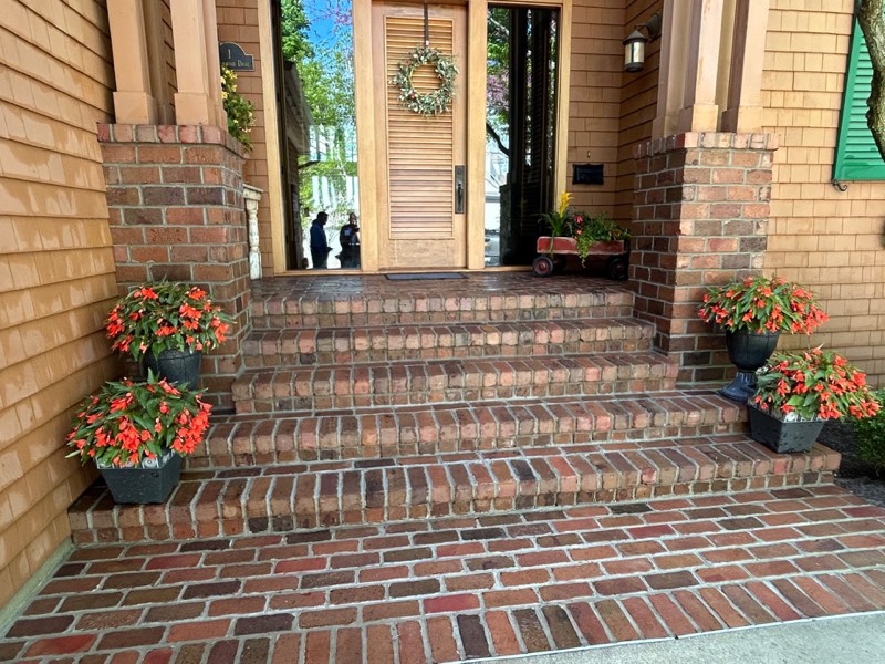 Clean patio after professional pressure washing service in Grand Rapids, Michigan